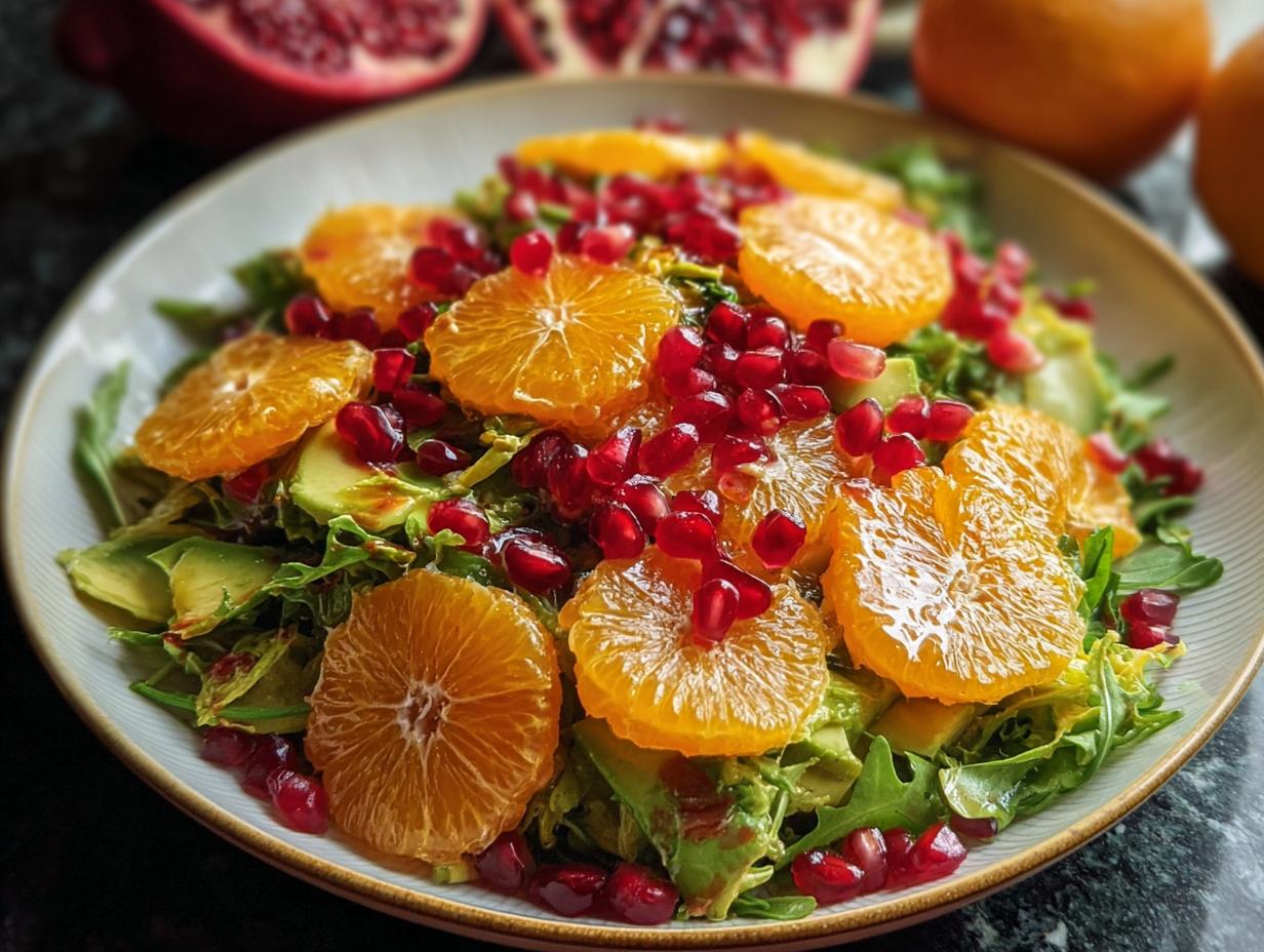 Citrus Brussels Pomegranate Salad