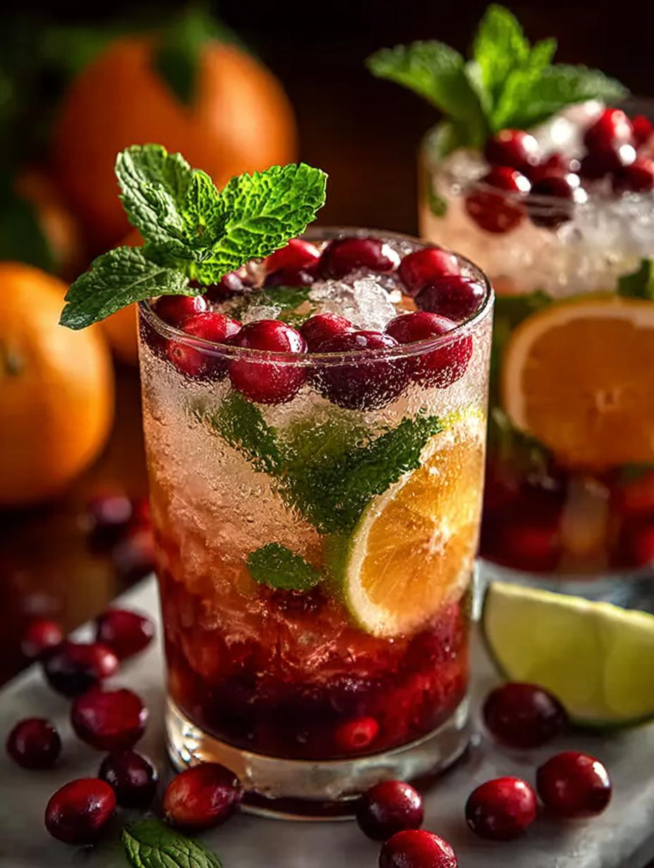 Festive Orange Cranberry Mojitos: 5-Minute Delight - Festive Orange Cranberry Mojitos - main visual representation