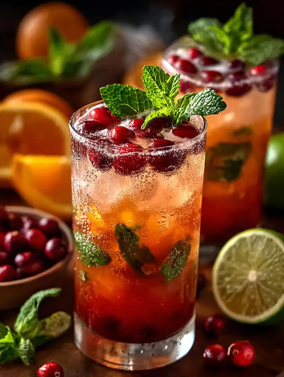 Festive Orange Cranberry Mojitos
