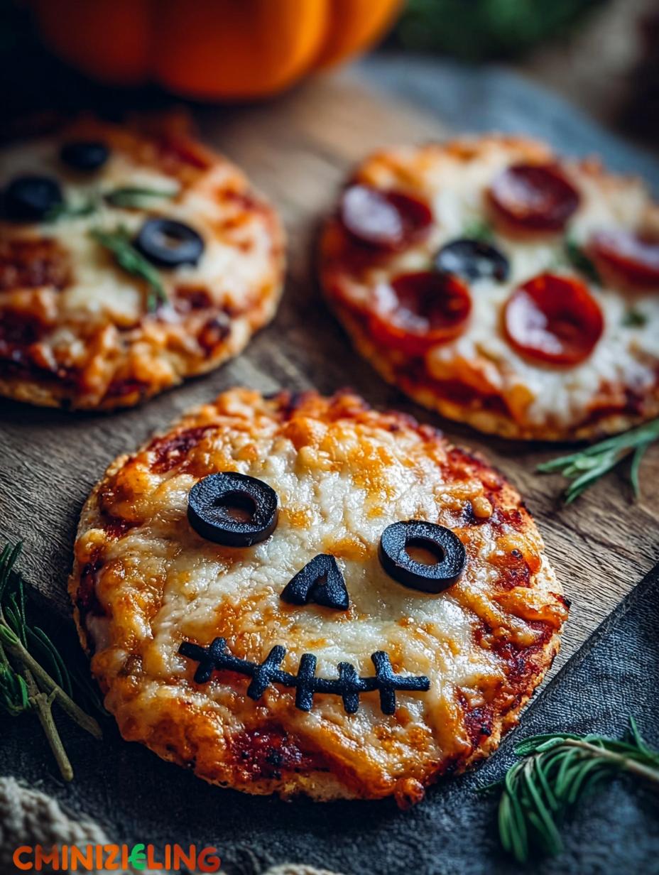 Halloween Mini Pizzas