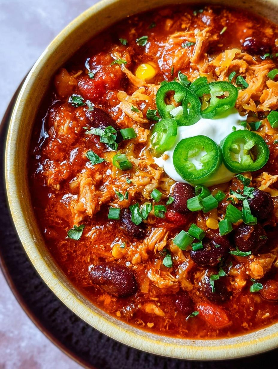 Delicious Leftover Turkey Chili in a bowl with toppings, ready to eat