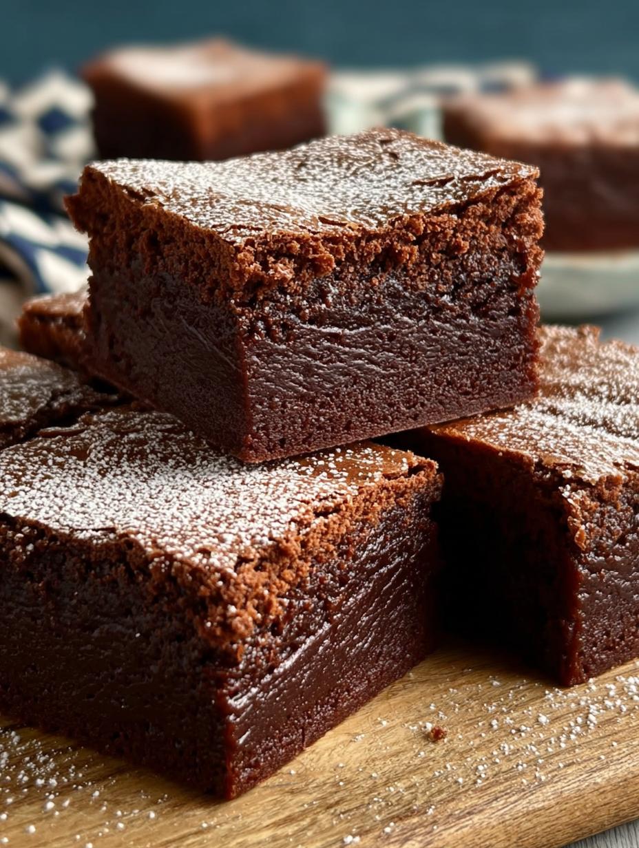 Deliciously fudgy and chewy Mochi Brownies cooling on a wire rack, ready to be sliced