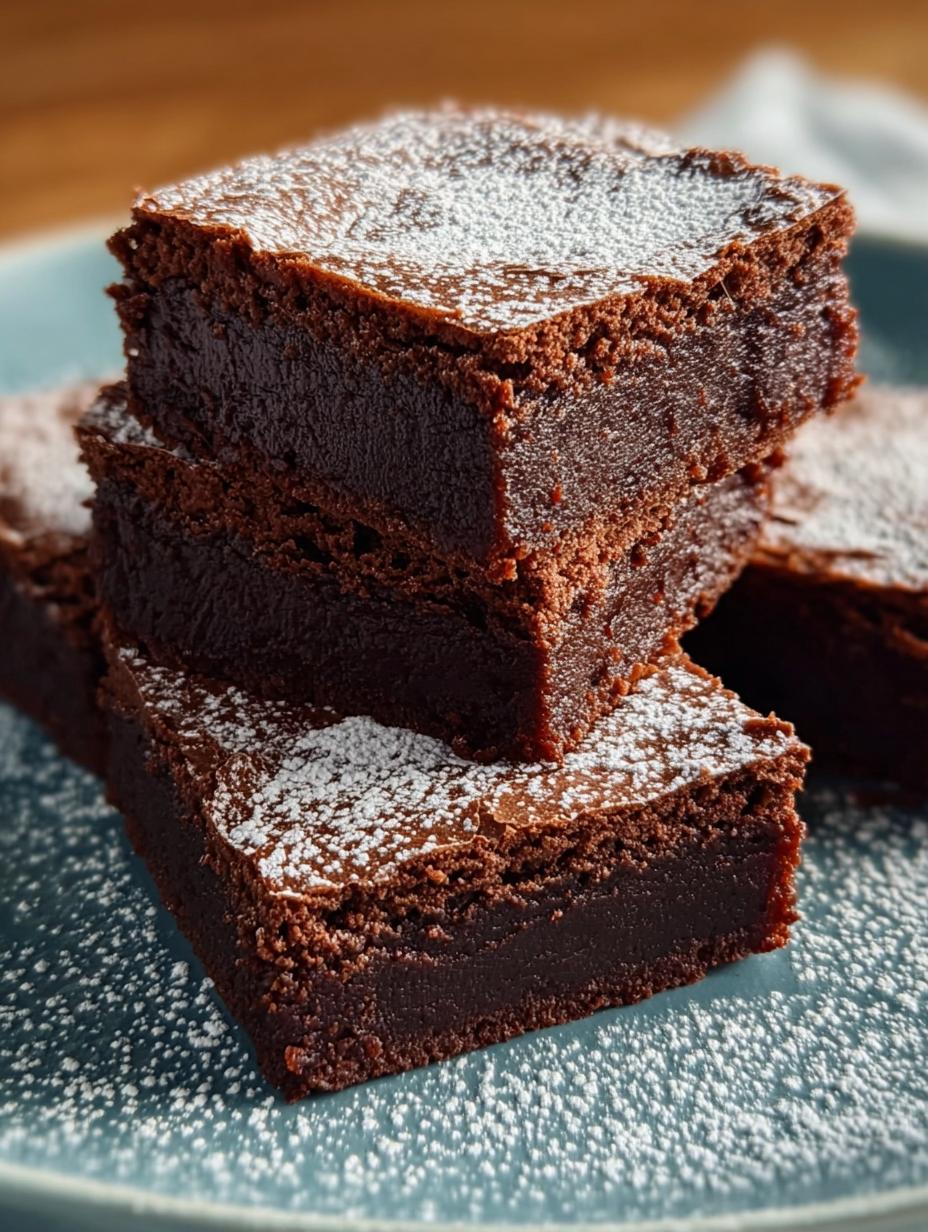 Close-up of a perfectly sliced Mochi Brownie revealing its fudgy interior and chewy texture