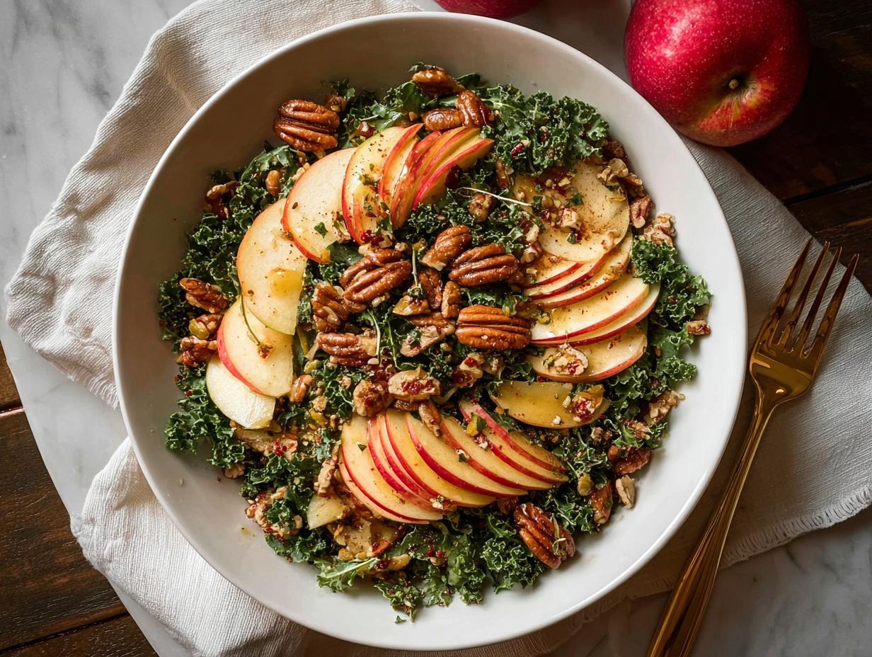 Nutty Harvest Honeycrisp Kale: Amazing Fall Salad - Nutty Harvest Honeycrisp Kale - additional detail