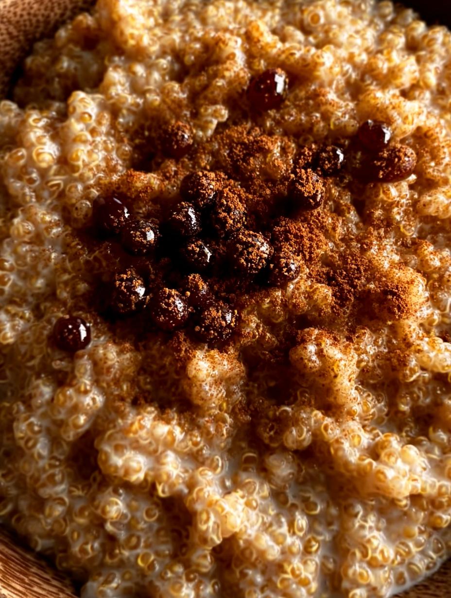 Delicious Quinoa Pudding in a bowl with fresh berries and mint, ready to be enjoyed as a healthy breakfast or dessert.