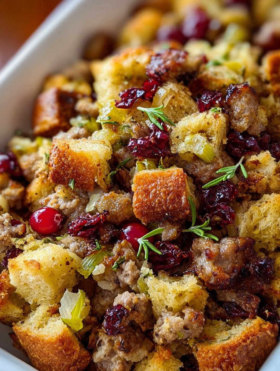 Amazing Sausage Cranberry Stuffing Recipe Now - Sausage Cranberry Stuffing - additional detail