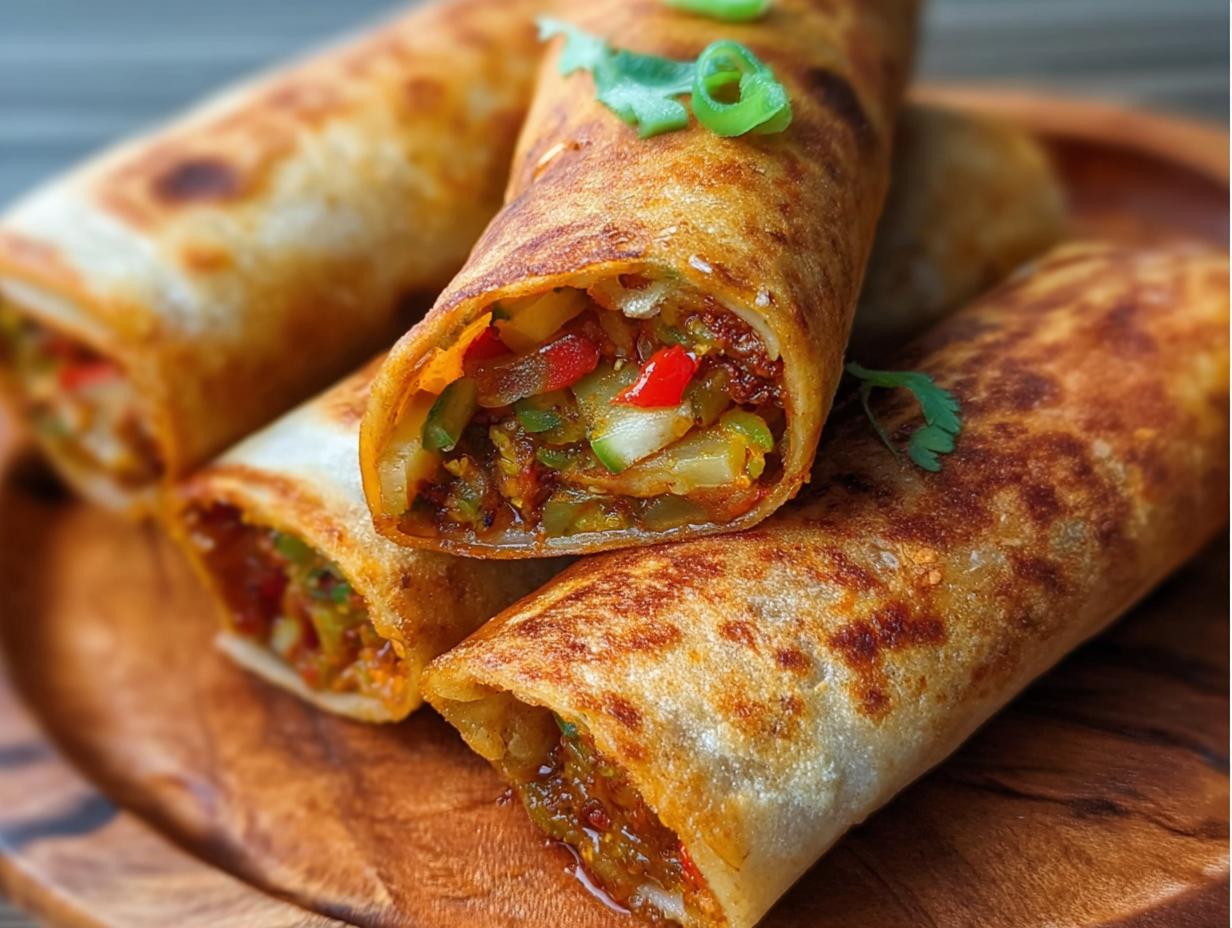 Spicy Schezwan Roti Roll: 30 Minute Bliss - Spicy Schezwan Roti Roll - main visual representation