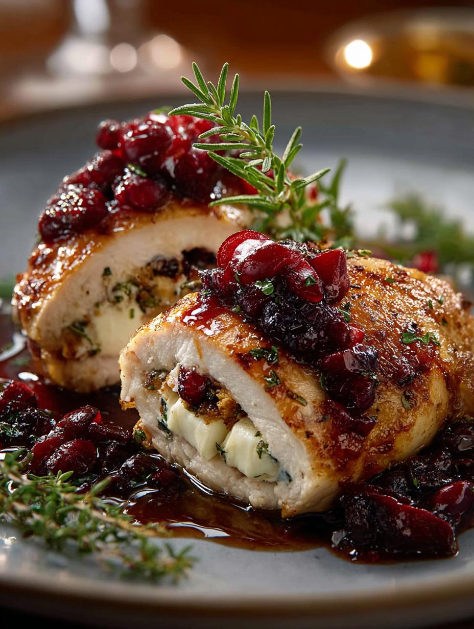 Cranberry Brie Stuffed Chicken