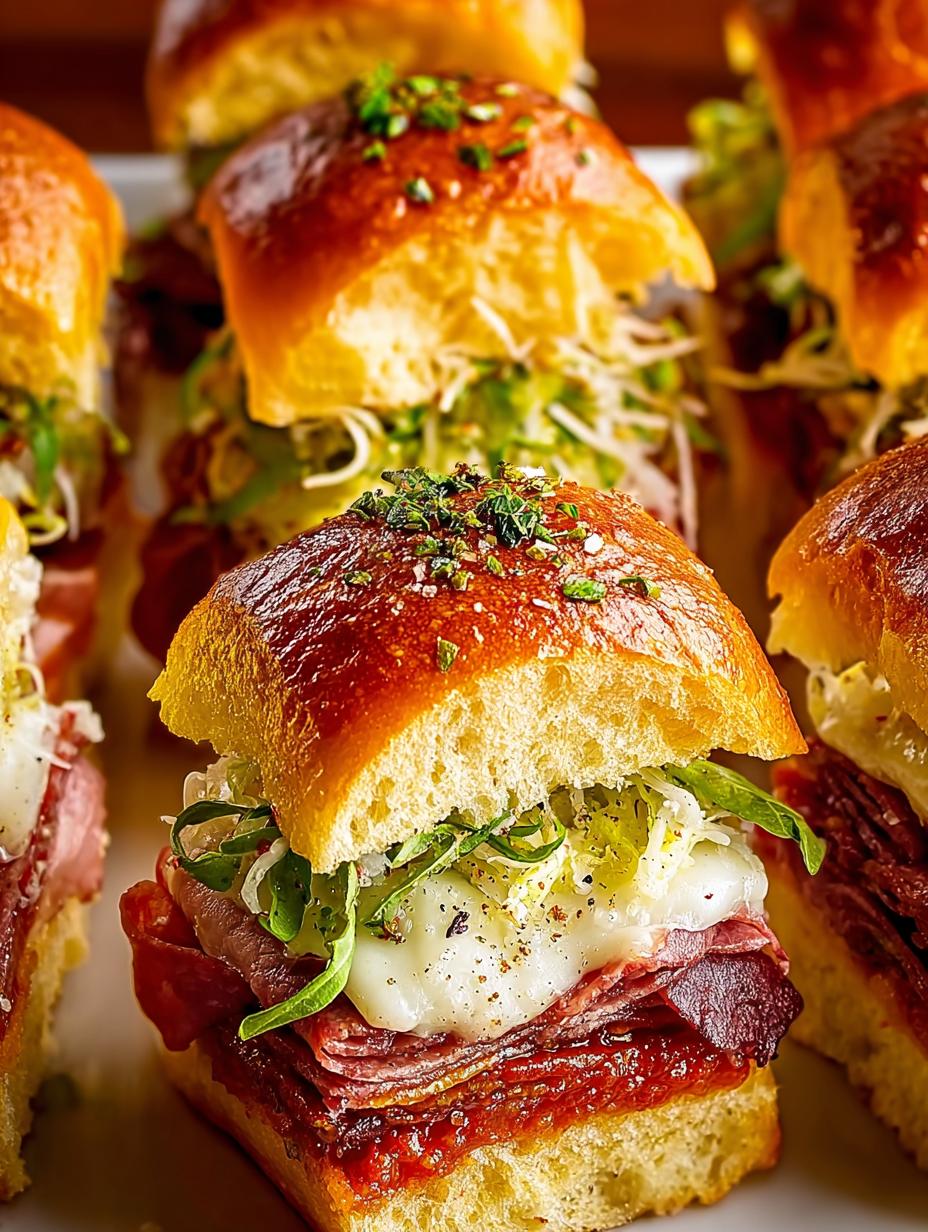 Easy Italian Sliders: 12 Layers of Flavorful Delight - Italian Sliders - main visual representation