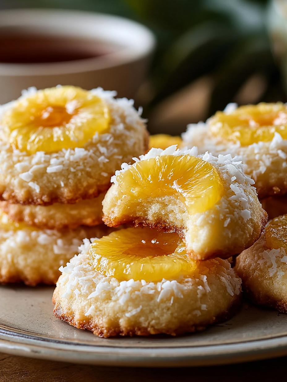 Pineapple Coconut Thumbprint Cookies: 5 Tropical Delights - Pineapple Coconut Thumbprint Cookies - additional detail