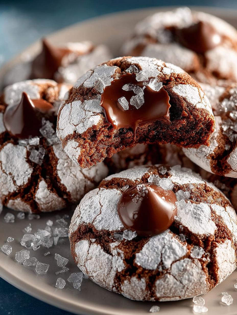 Chocolate Kiss Crinkle Cookies