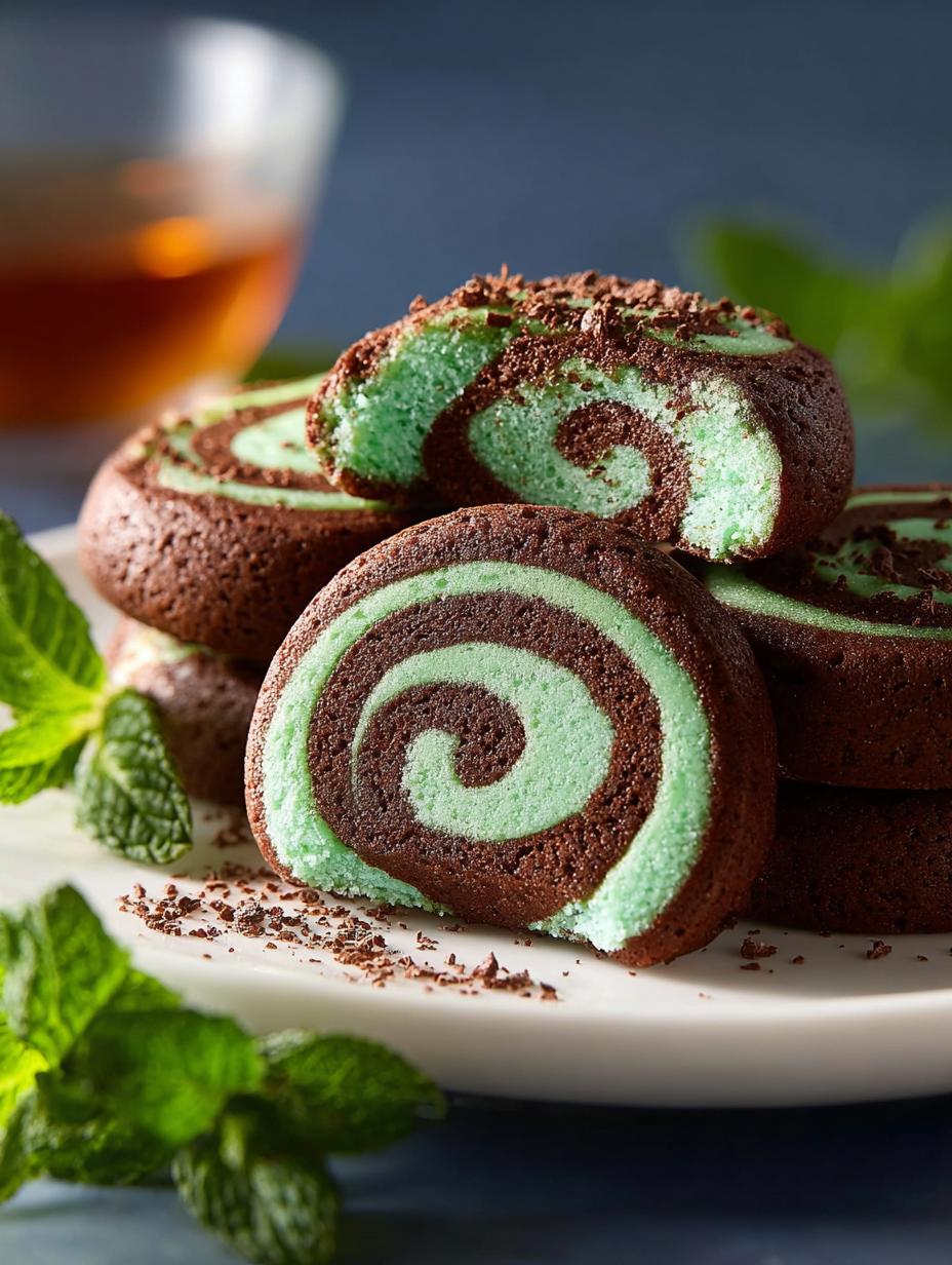 Chocolate Mint Pinwheel Cookies: 24 Festive Treats - Chocolate Mint Pinwheel Cookies - additional detail