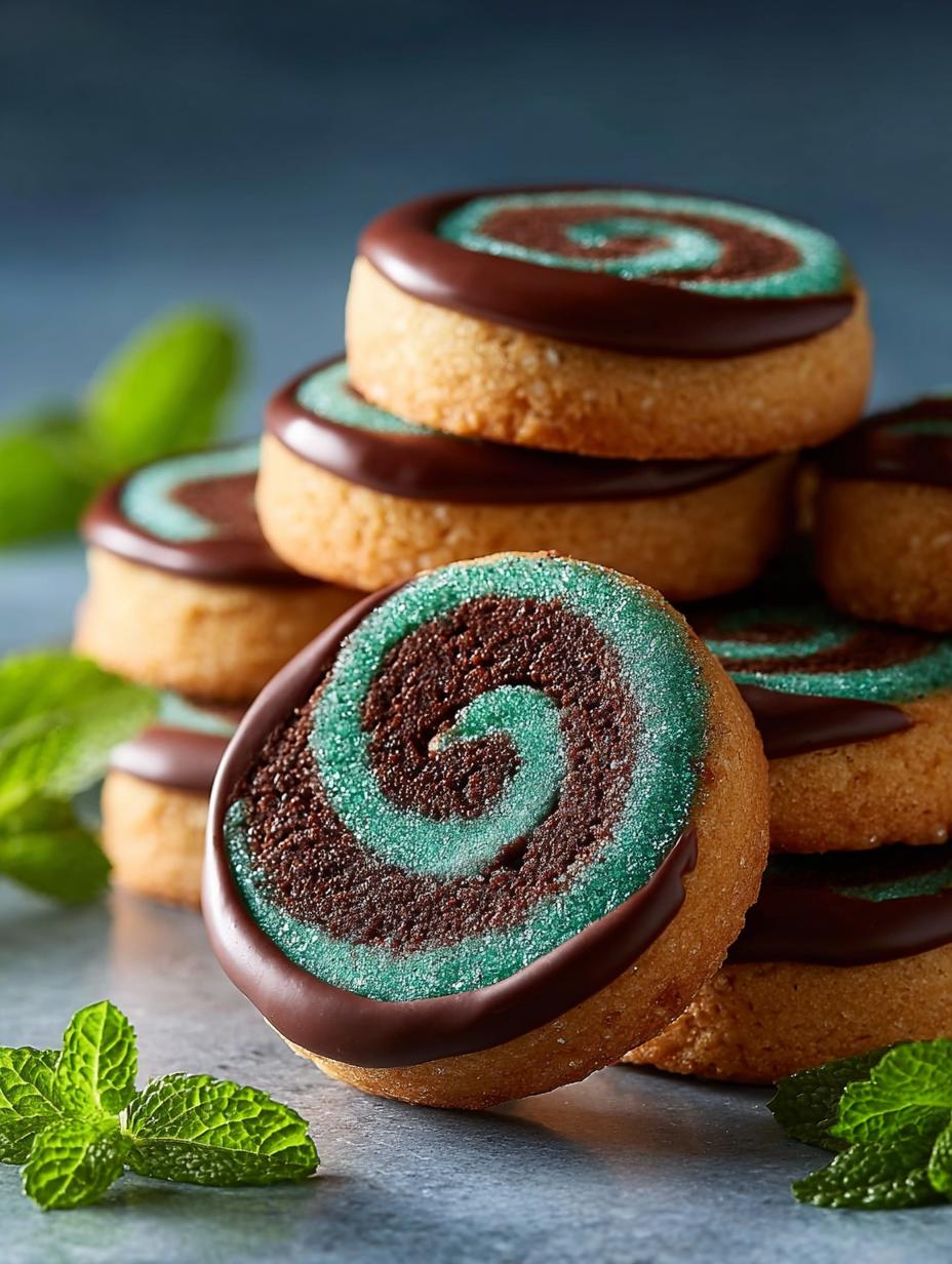 Chocolate Mint Pinwheel Cookies: 24 Festive Treats - Chocolate Mint Pinwheel Cookies - additional detail