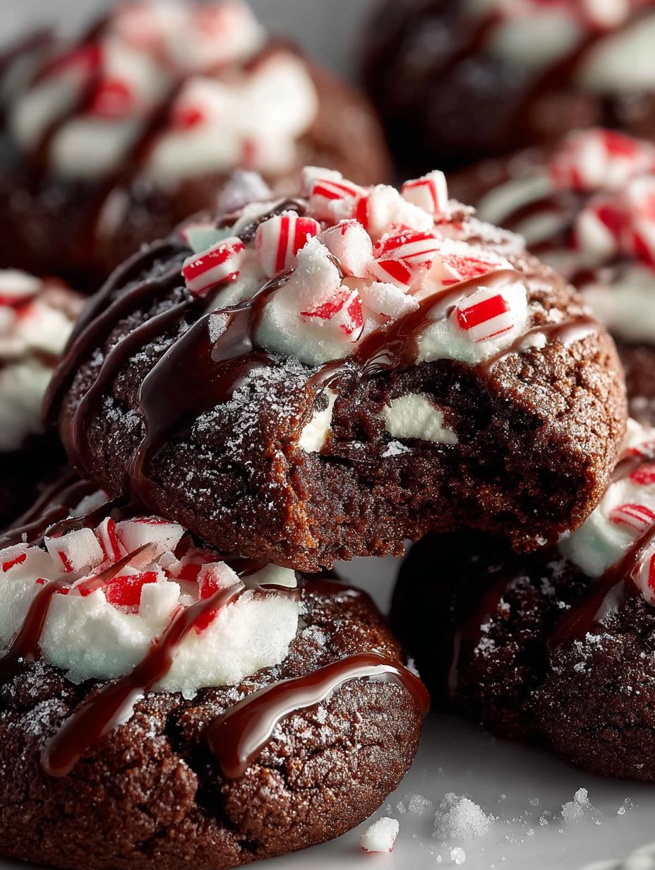 Chocolate Peppermint Kiss Cookies
