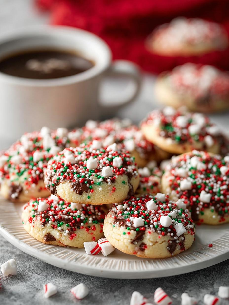 Christmas Sprinkle Pudding Cookies