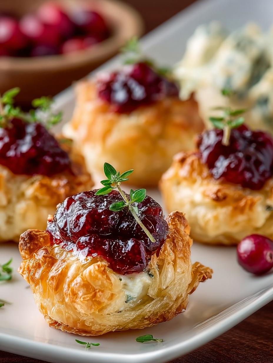 Cranberry Brie Phyllo Bites