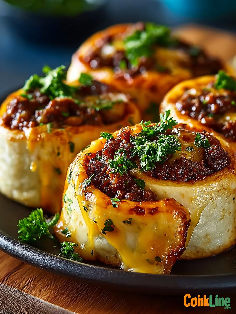 Garlic Butter Cheeseburger Rollups