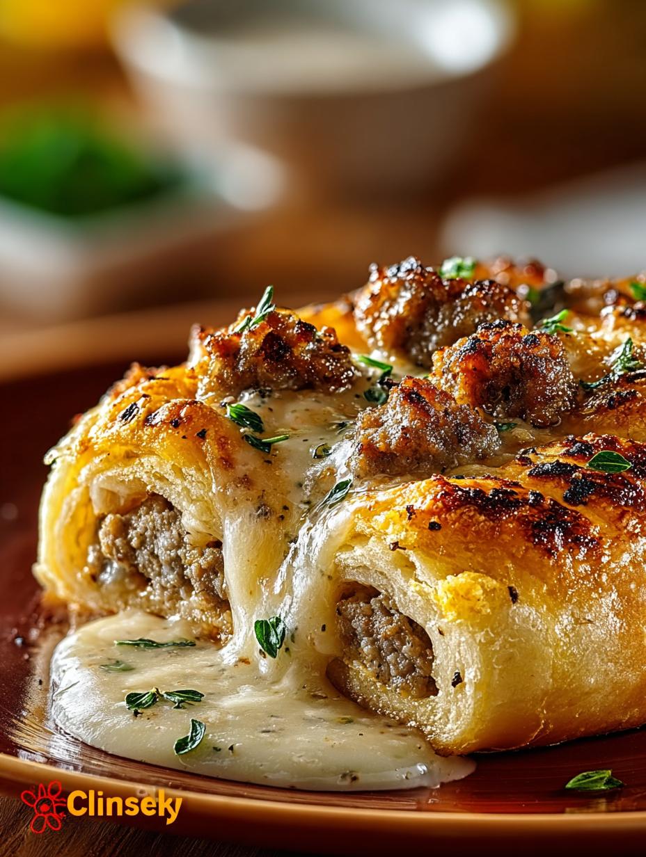 Sausage Gravy Crescent Roll Breakfast Pizza Recipe - Sausage Gravy Crescent Roll - additional detail