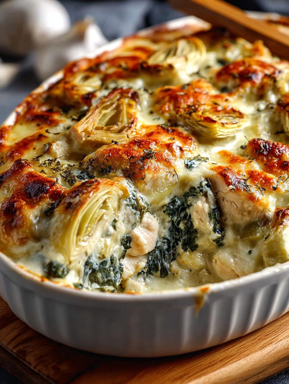 Spinach Artichoke Chicken Casserole