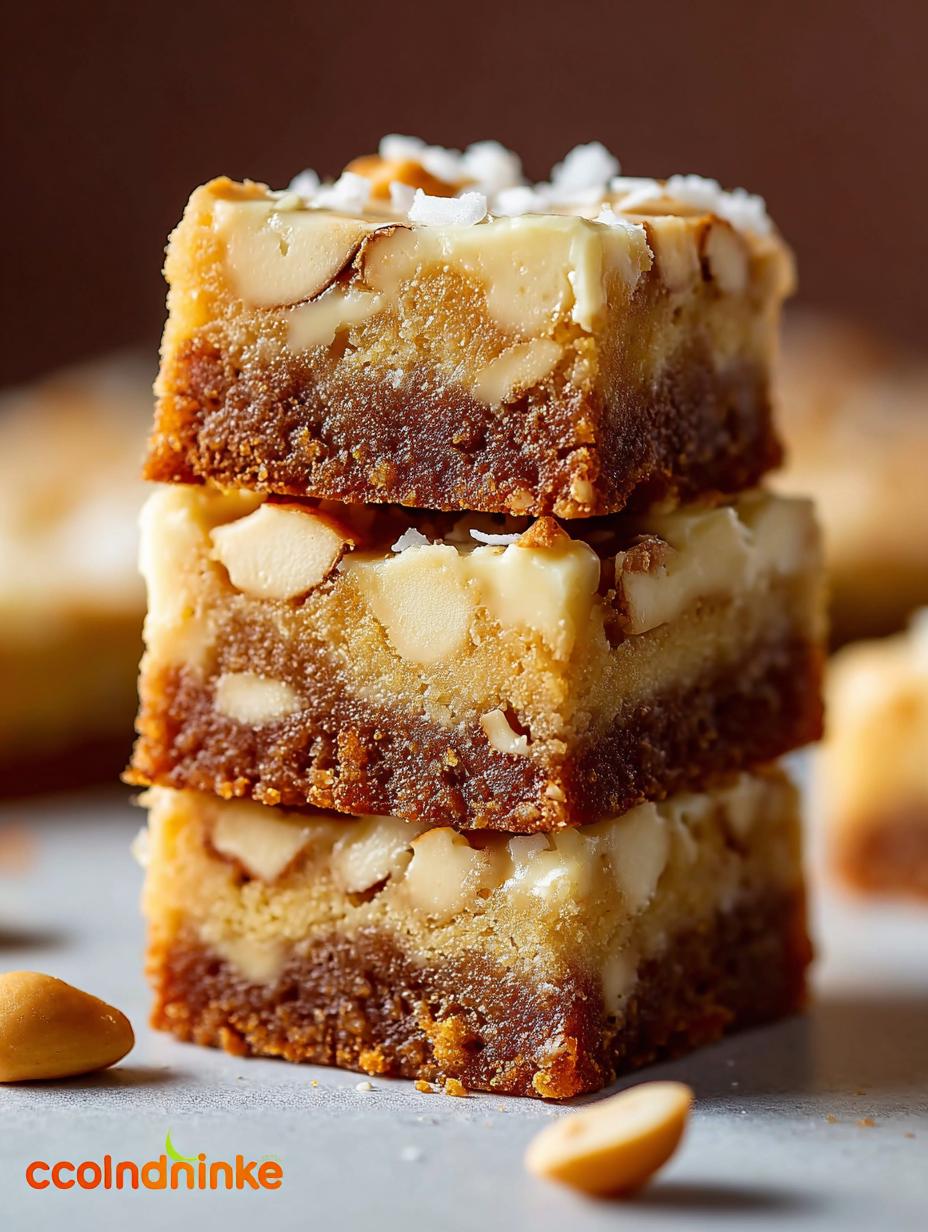 Delicious White Chocolate Coconut Blondies Recipe - White Chocolate Coconut Blondies - main visual representation
