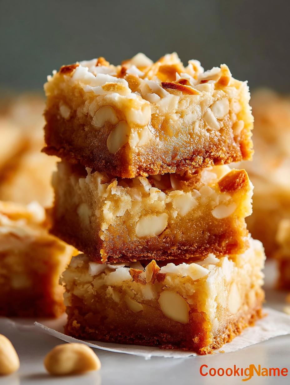 Delicious White Chocolate Coconut Blondies Recipe - White Chocolate Coconut Blondies - additional detail
