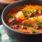 Cheeseburger Soup with Baby