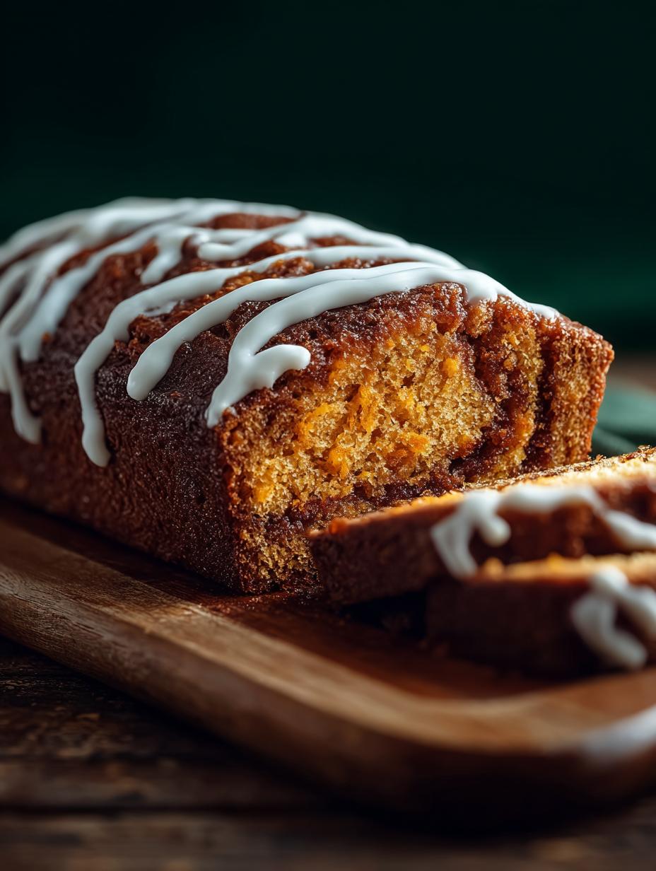 Delicious Cinnamon Roll Pumpkin Bread with Cream Cheese Glaze - Cinnamon Roll Pumpkin Bread - additional detail