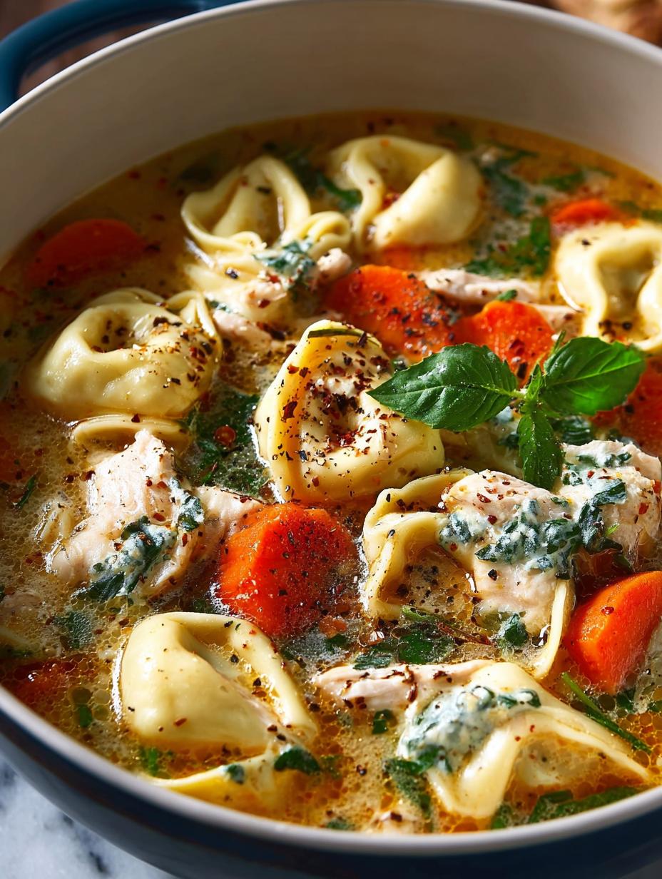 Creamy Chicken Tortellini Soup