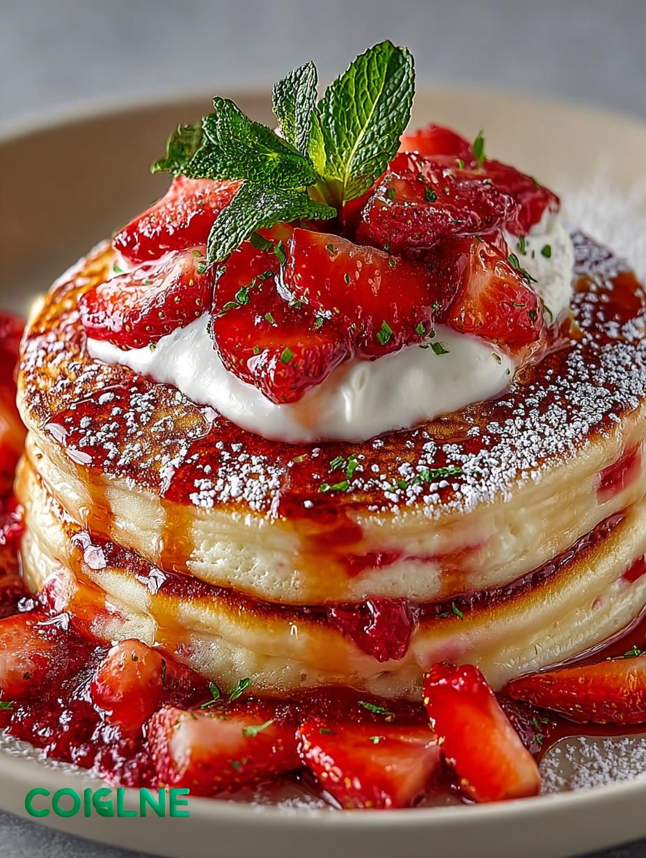 Fluffy Strawberry Cheesecake Pancakes: A Sweet Delight - Fluffy Strawberry Cheesecake Pancakes - additional detail