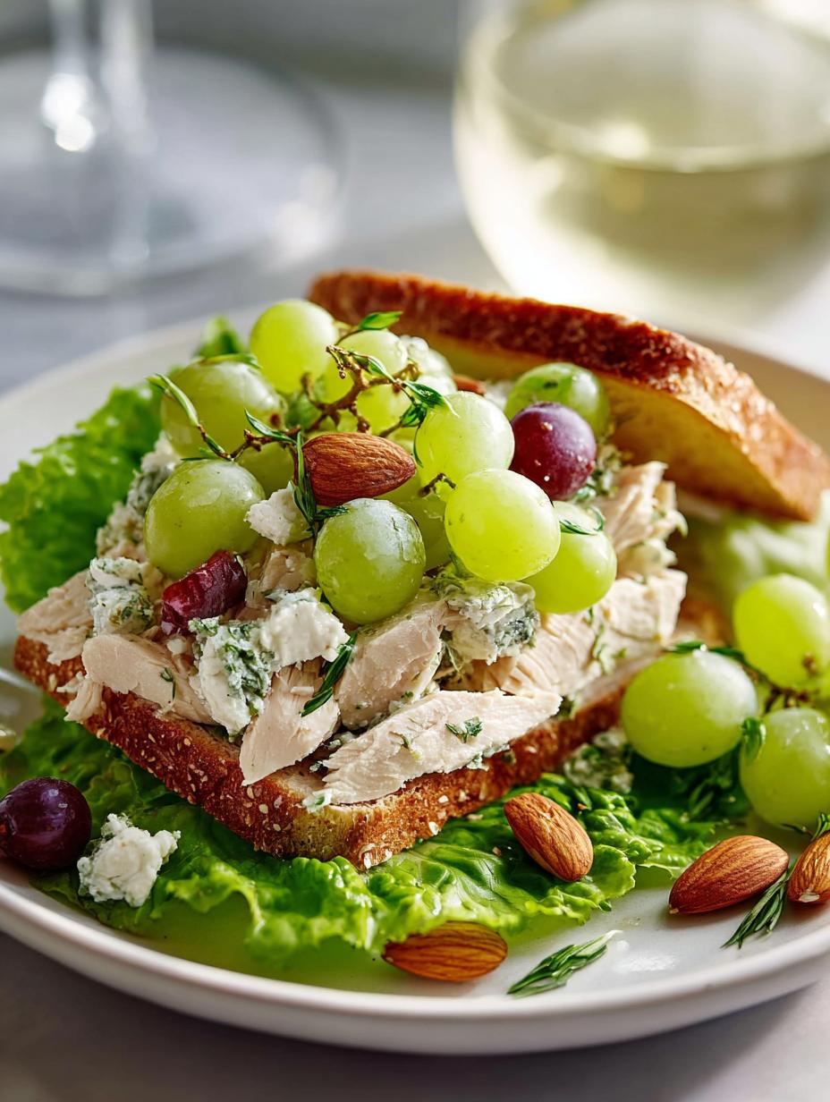 Healthy Chicken Salad with Grapes and Almonds Delight - Healthy Chicken Salad with - main visual representation