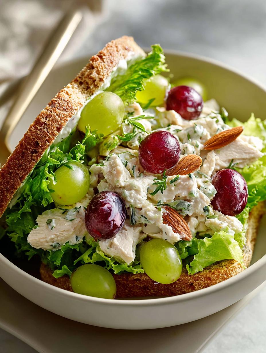 Healthy Chicken Salad with Grapes and Almonds Delight - Healthy Chicken Salad with - additional detail