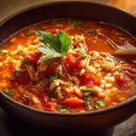 Hearty Tomato Rice Soup