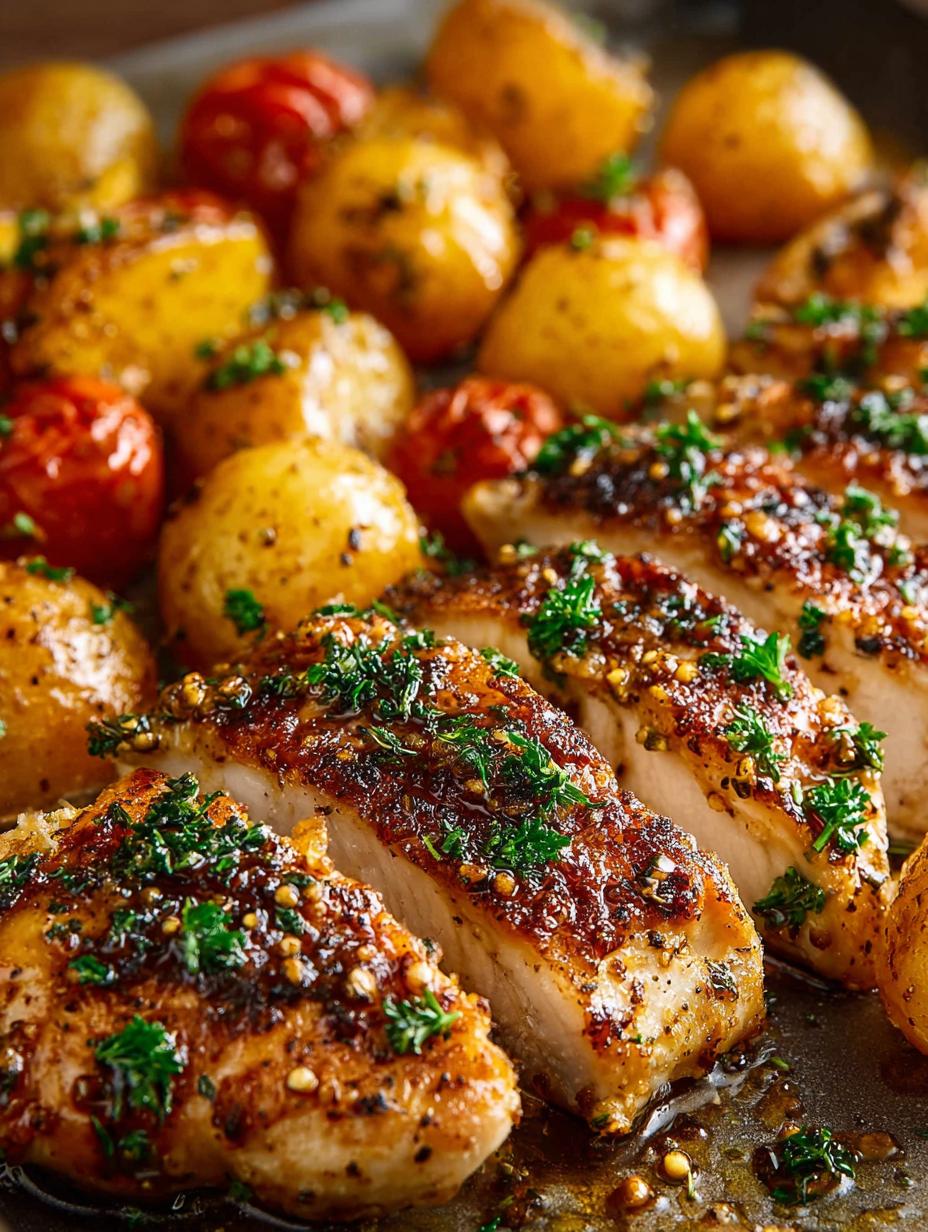 Irresistible Honey Mustard Chicken Sheet Pan Dinner - Honey Mustard Chicken Sheet - main visual representation