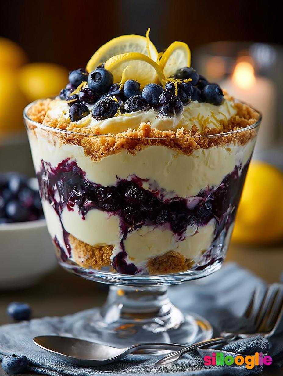 Delicious Lemon Blueberry Cheesecake Trifle Recipe - Lemon Blueberry Cheesecake Trifle - main visual representation