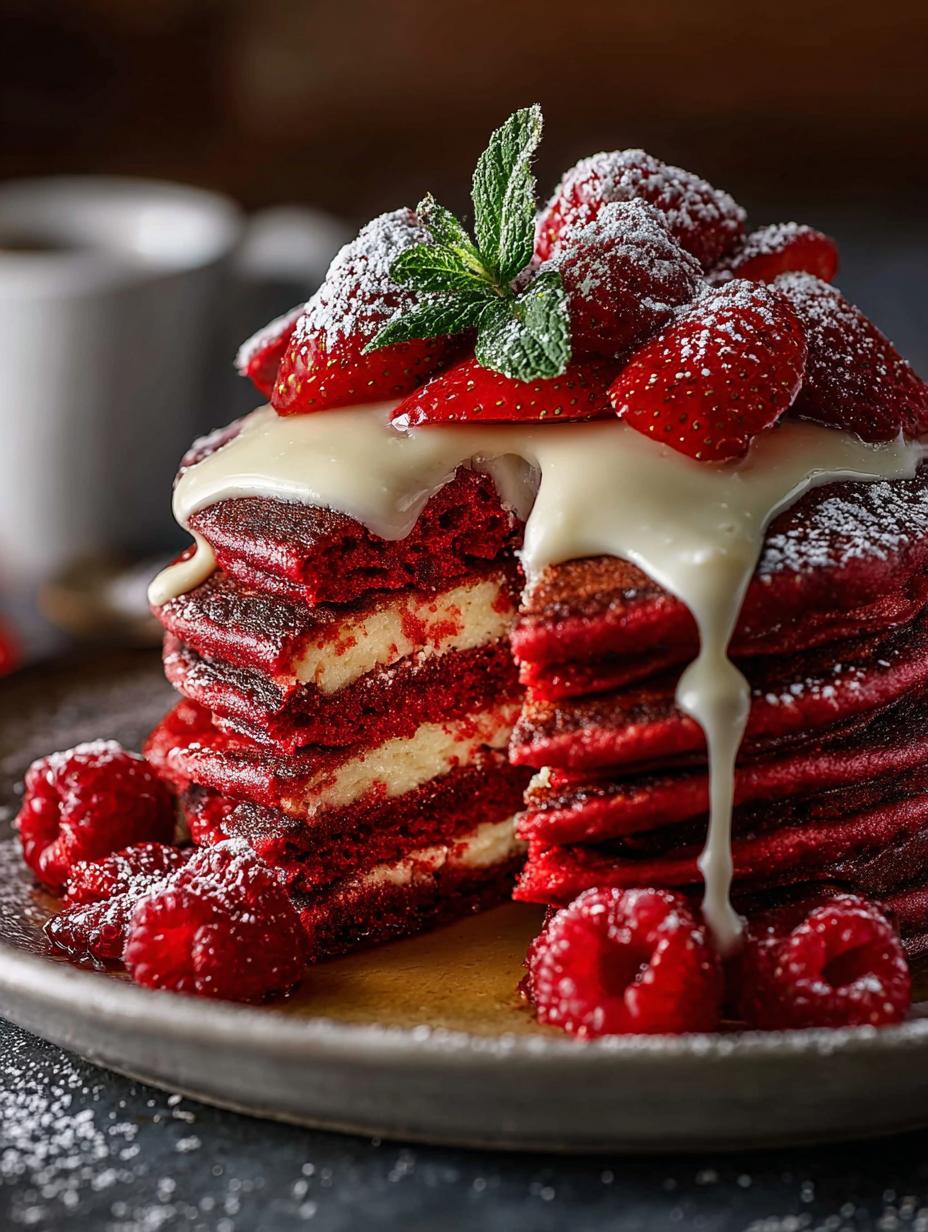Irresistible Red Velvet Pancakes for a Dreamy Breakfast - Red Velvet Pancakes - additional detail