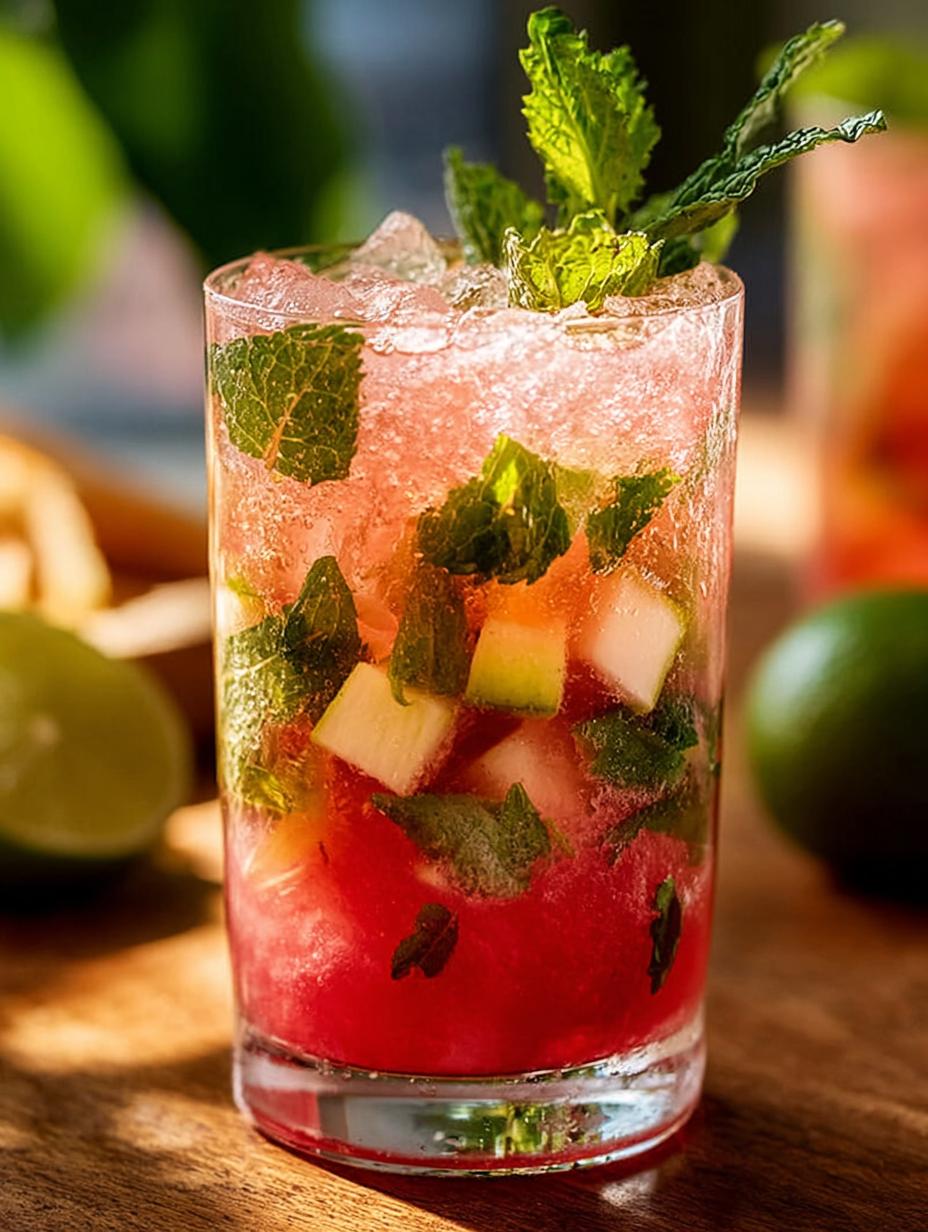 Refreshing Rhubarb Mint Mojito Recipe for Hot Days - Rhubarb Mint Mojito - additional detail