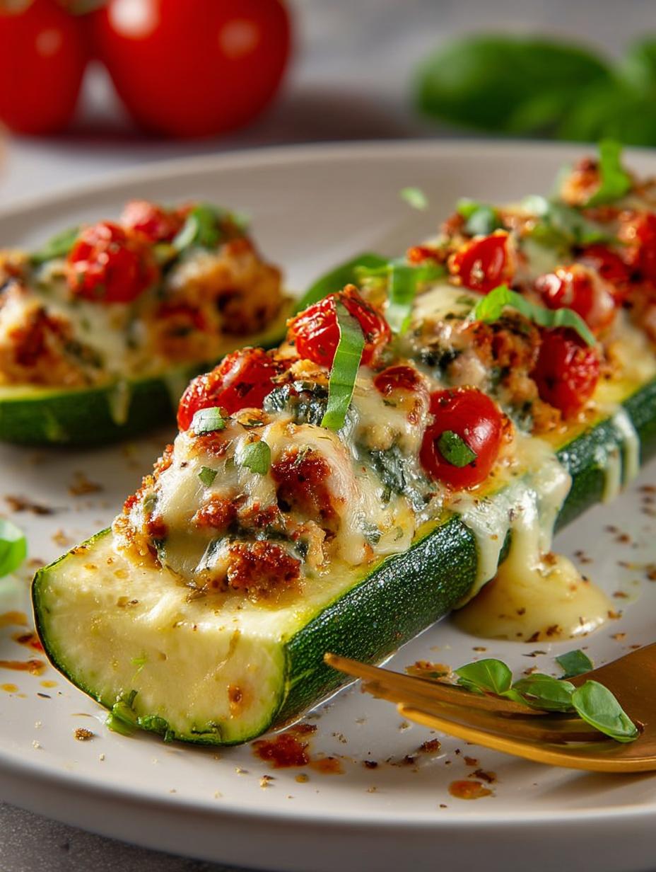 Delicious Tuscan Stuffed Zucchini Boats Recipe - Tuscan Stuffed Zucchini Boats - main visual representation
