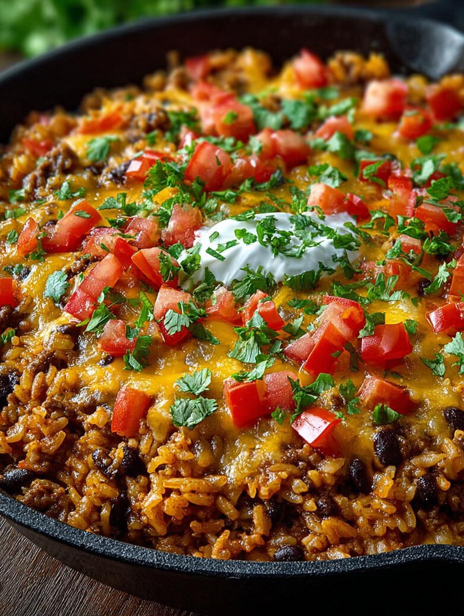 Cheesy Taco Rice Skillet