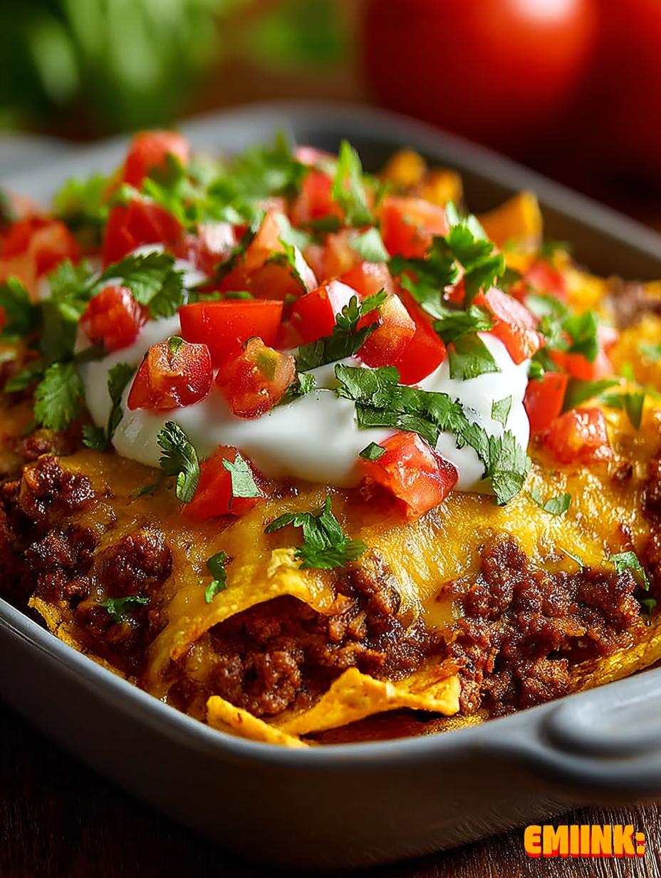 Delicious Doritos Taco Casserole with Ground Beef - Doritos Taco Casserole with - additional detail