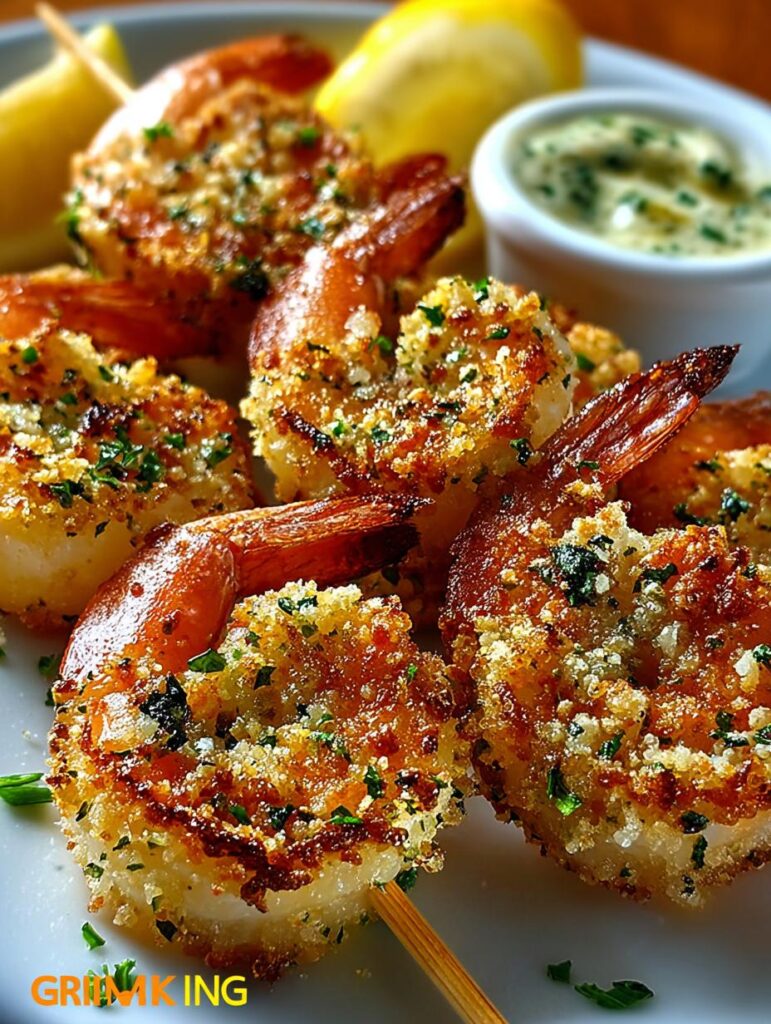 Garlic Parmesan Shrimp Skewers