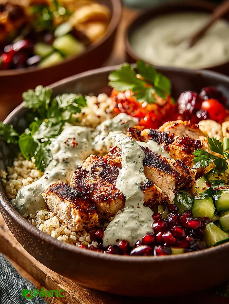 Greek Chicken Bowls with Creamy Tahini Feta Sauce - Greek Chicken Bowls with - main visual representation
