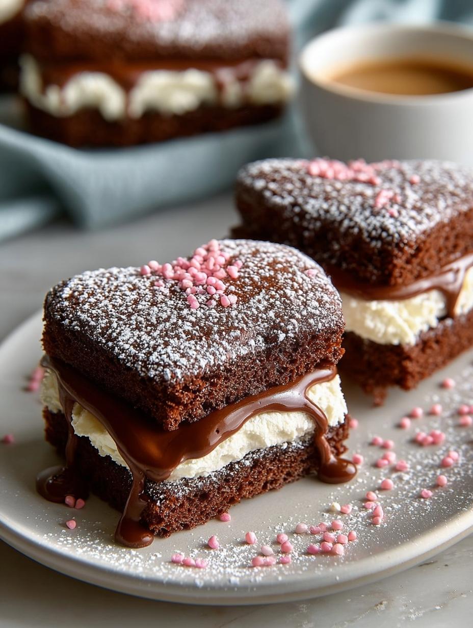 Heart Shaped Brownie Sandwiches: 14 Sweet Treats to Love - Heart Shaped Brownie Sandwiches - additional detail