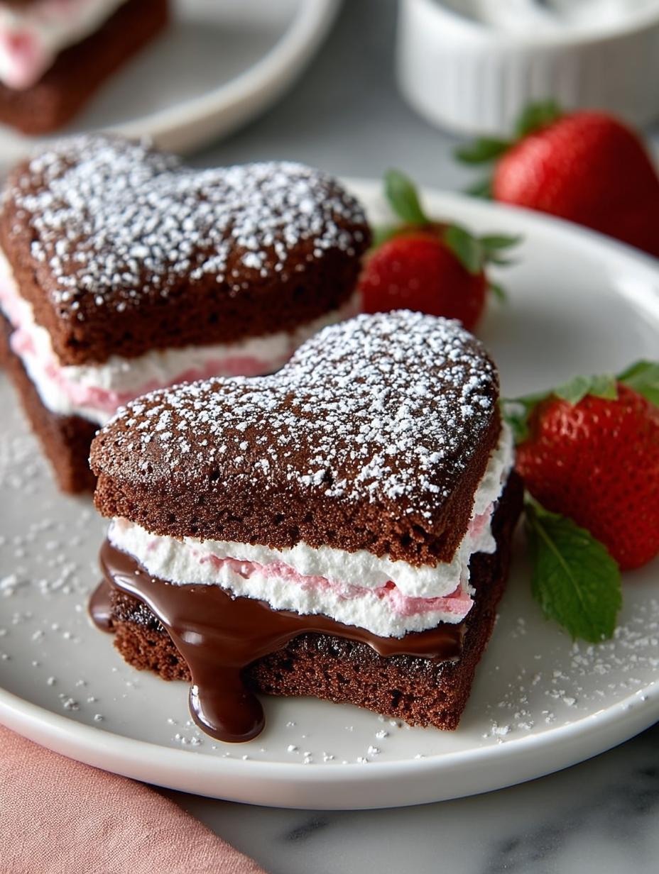 Heart Shaped Brownie Sandwiches: 14 Sweet Treats to Love - Heart Shaped Brownie Sandwiches - additional detail