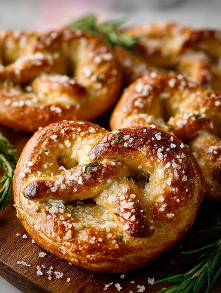 Heart Shaped Rosemary Pretzels