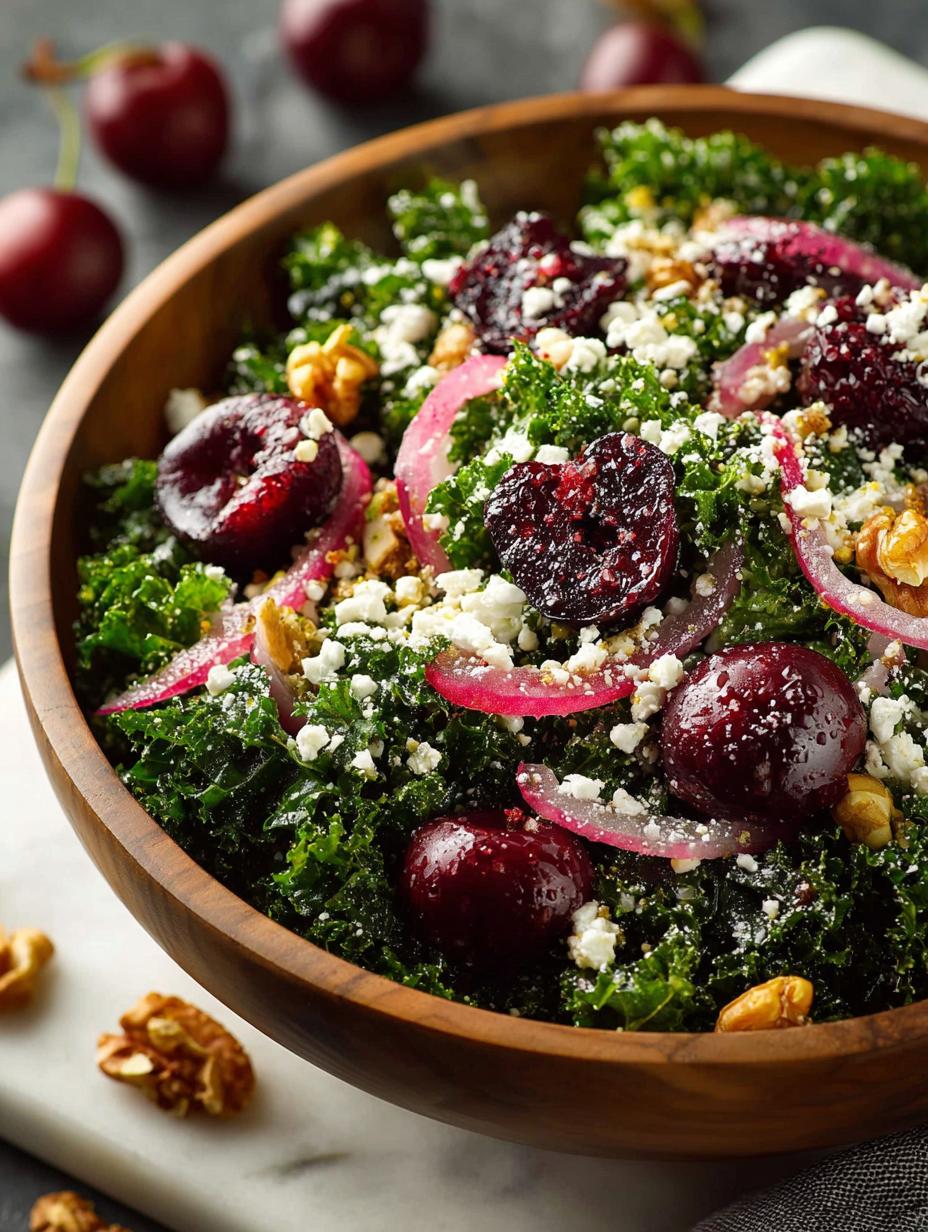 Kale Cherry Salad with Goat Cheese: A Refreshing Delight - Kale Cherry Salad with - main visual representation