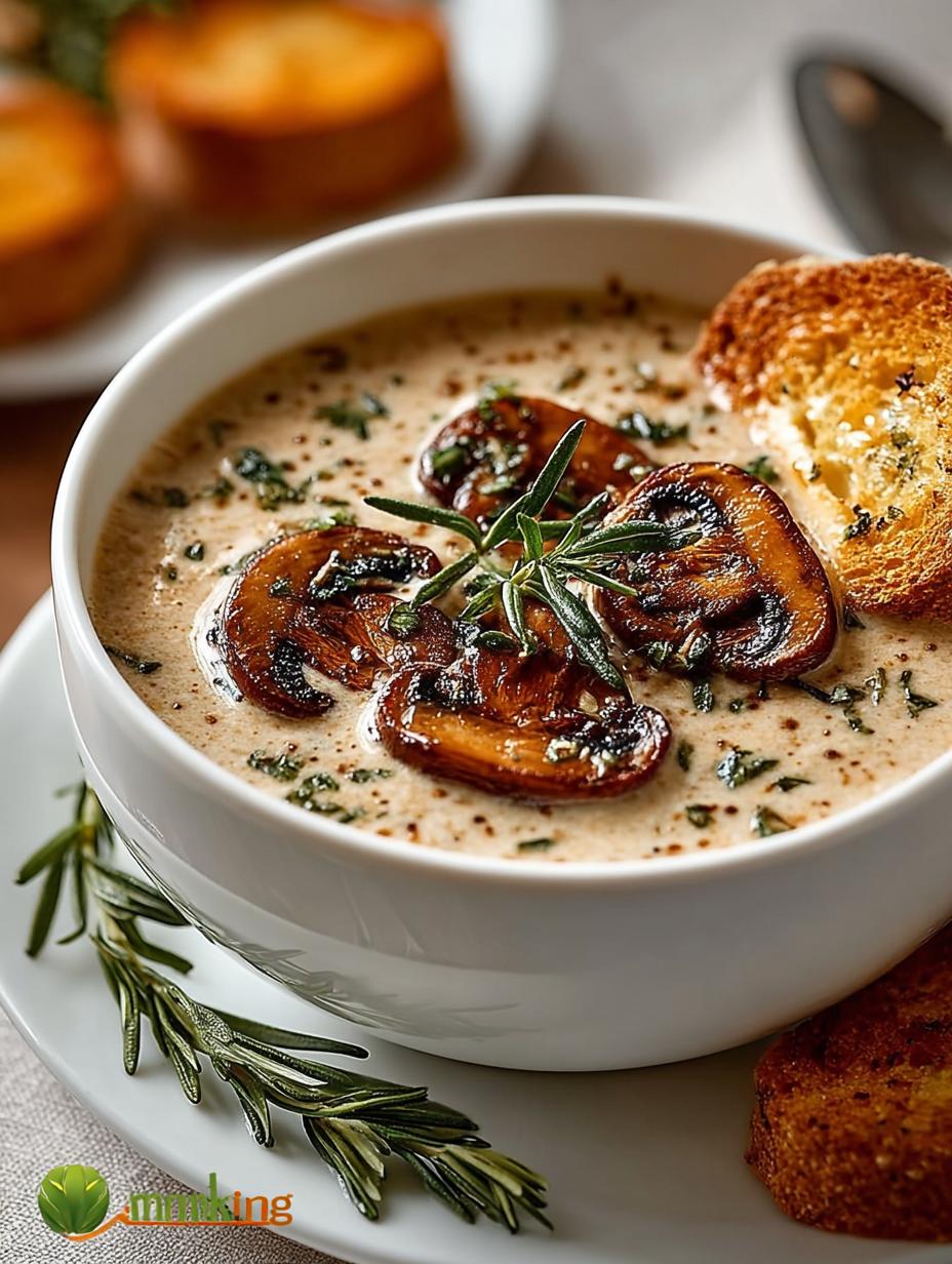 Mushroom Soup with Fresh Cremini Mushrooms: Comforting Delight - Mushroom Soup with Fresh - main visual representation