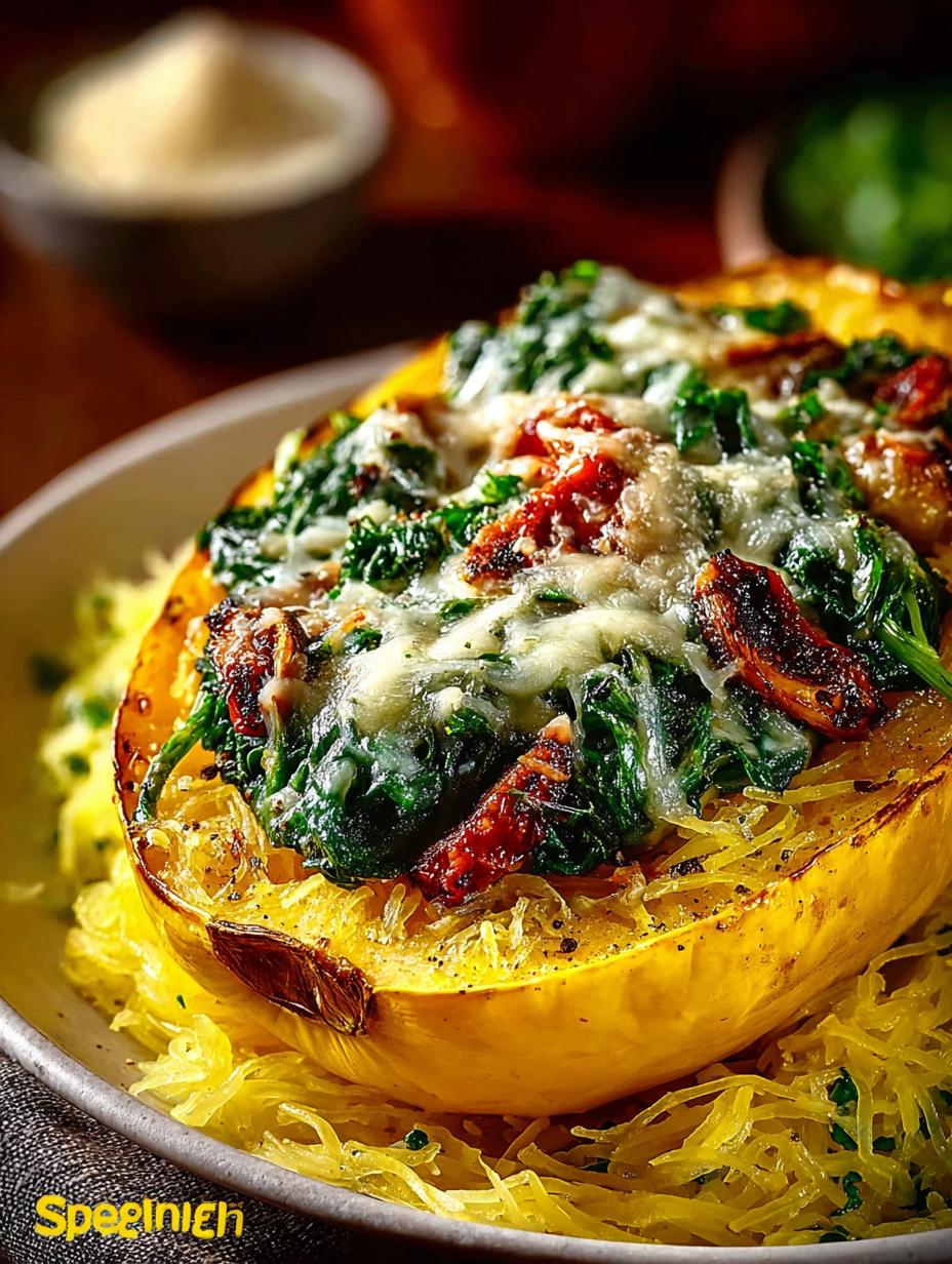 Spaghetti Squash with Spinach