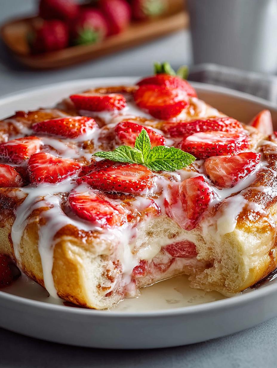 Irresistible Strawberry Cheesecake Cinnamon Rolls Recipe - Strawberry Cheesecake Cinnamon Rolls - additional detail