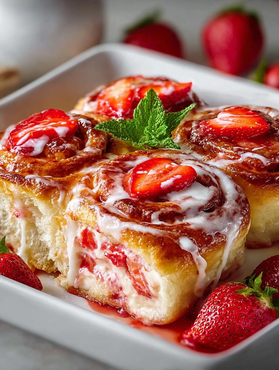 Strawberry Cheesecake Cinnamon Rolls