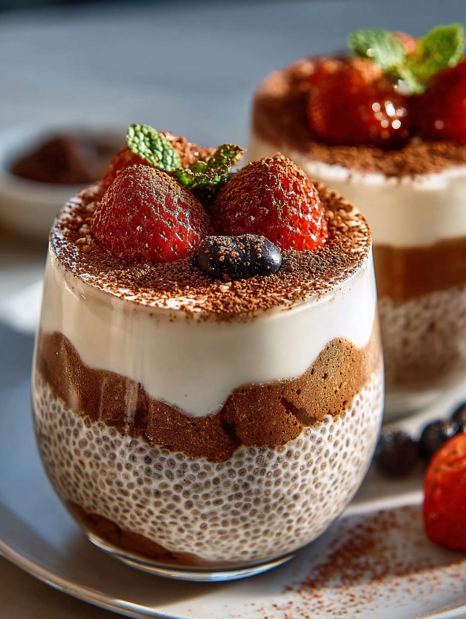 Tiramisu Chia Pudding with Greek Yogurt: 5 Delicious Layers - Tiramisu Chia Pudding with - additional detail